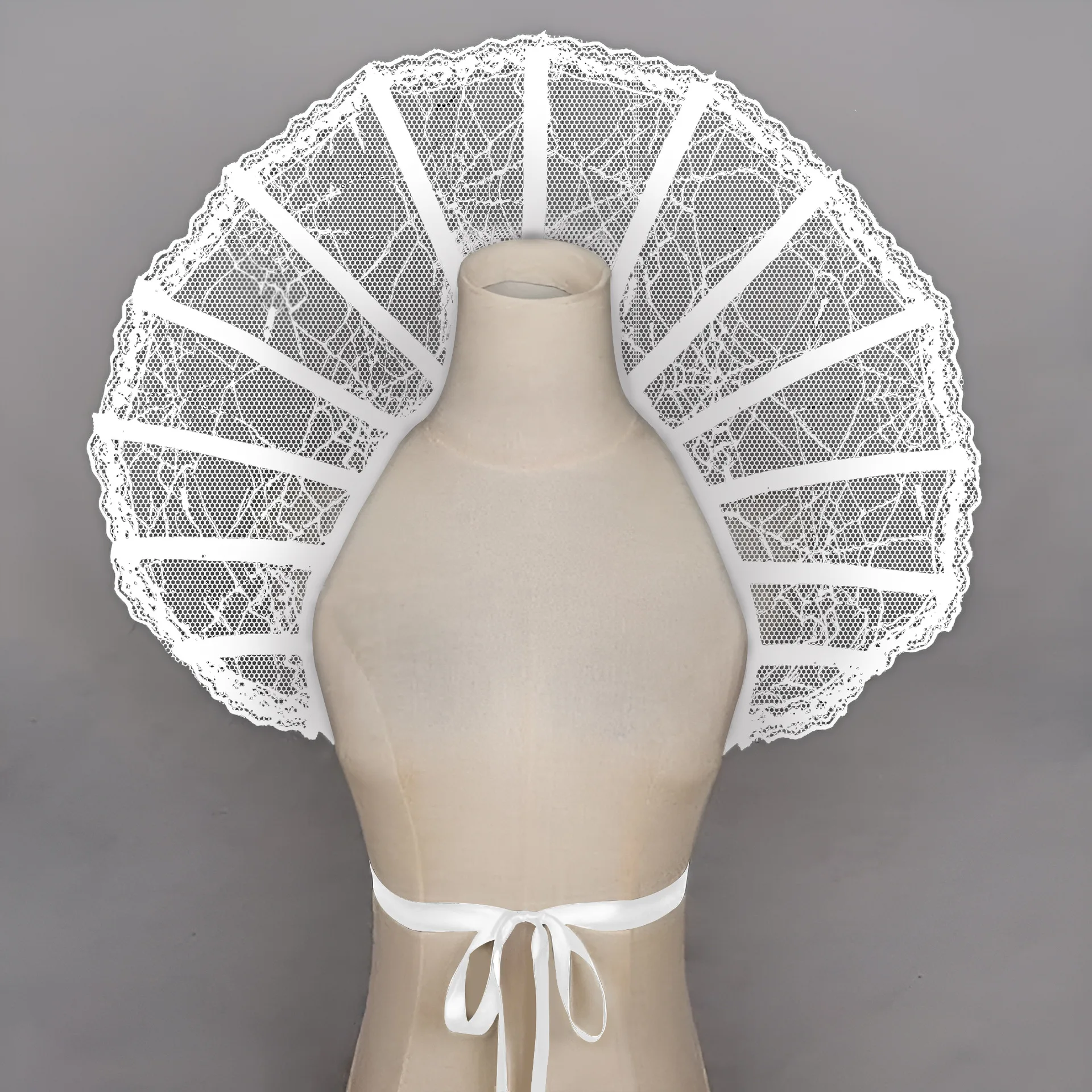 Gothic Lace Cape Collar Renaissance Stand Collar Lace Cloak Halloween Cosplay Accessorie Dress Up Costumes Props Black - Image 4